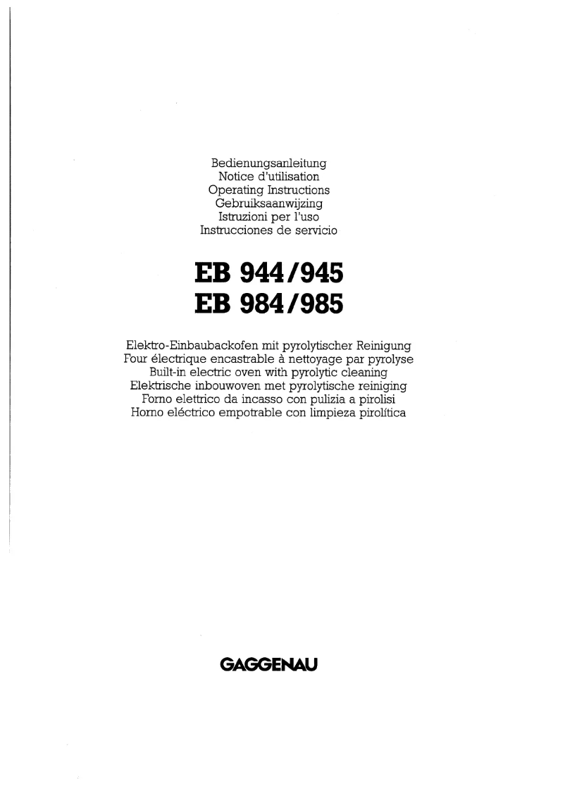Página 1 del manual Manual de usuario Gaggenau EB984