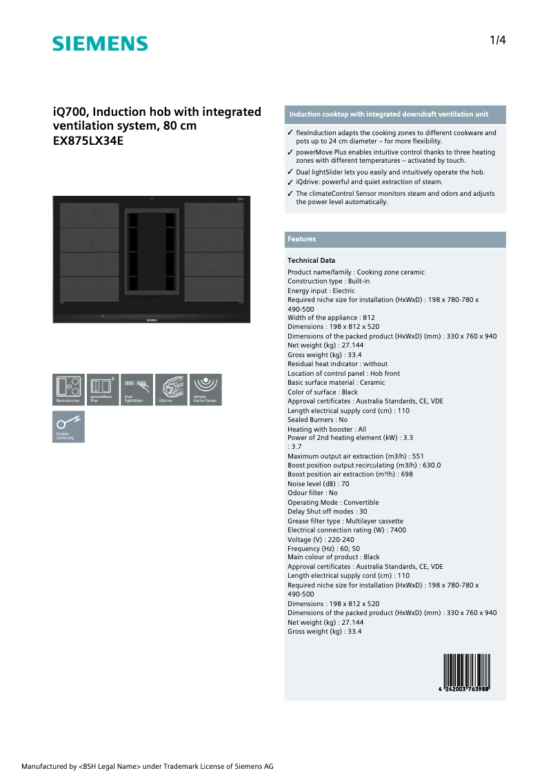 Image de la première page du manuel de l'appareil EX875LX34E