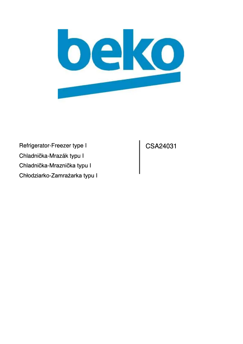 Page n°1 - Manuel utilisateur Beko CSA24031