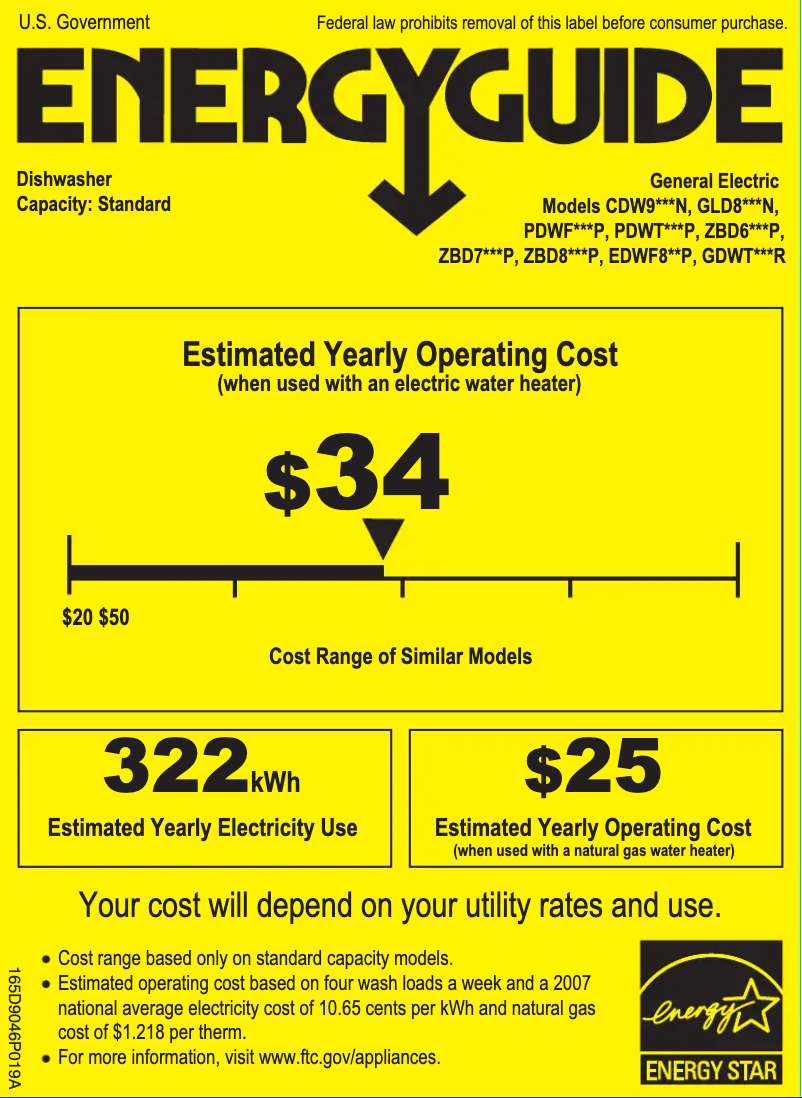 Page 1 of the manual Energy Label GE Café CDW9380NSS