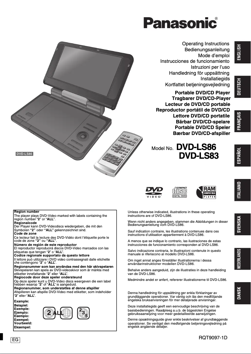 Page 1 de la notice Manuel utilisateur Panasonic DVD-LS83