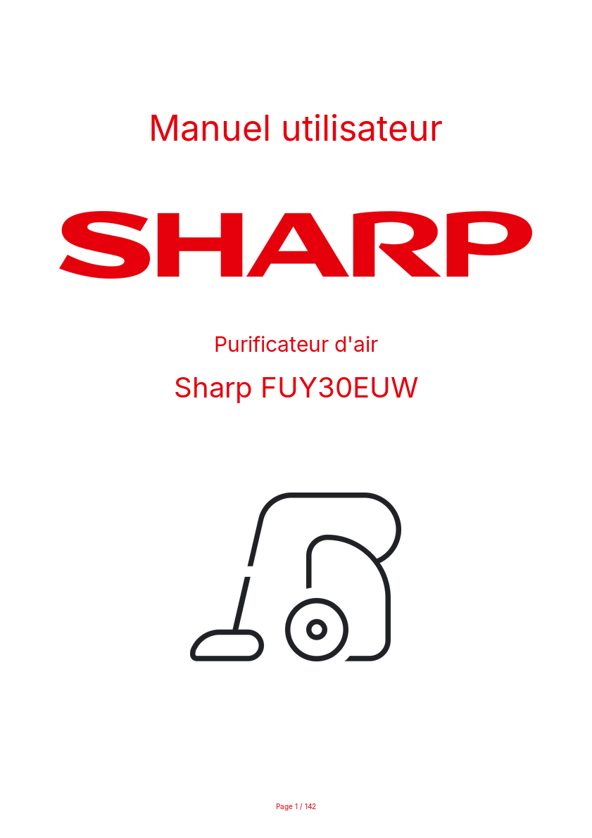 Page n°1 - Manuel utilisateur Sharp FUY30EUW