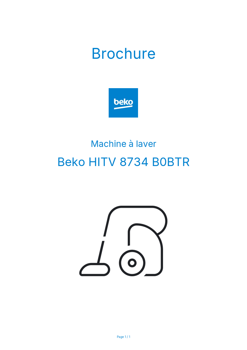 Image de la première page du manuel de l'appareil HITV 8734 B0BTR