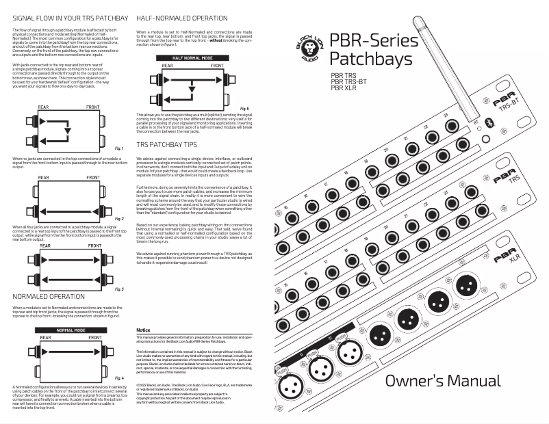 Page n°1 - Manuel utilisateur Black Lion Audio PBR XLR