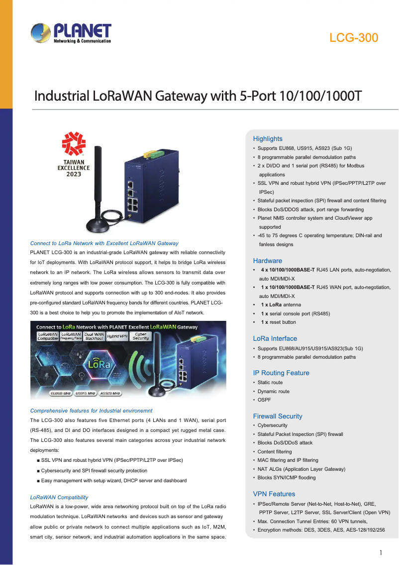 Image de la première page du manuel de l'appareil LCG-300