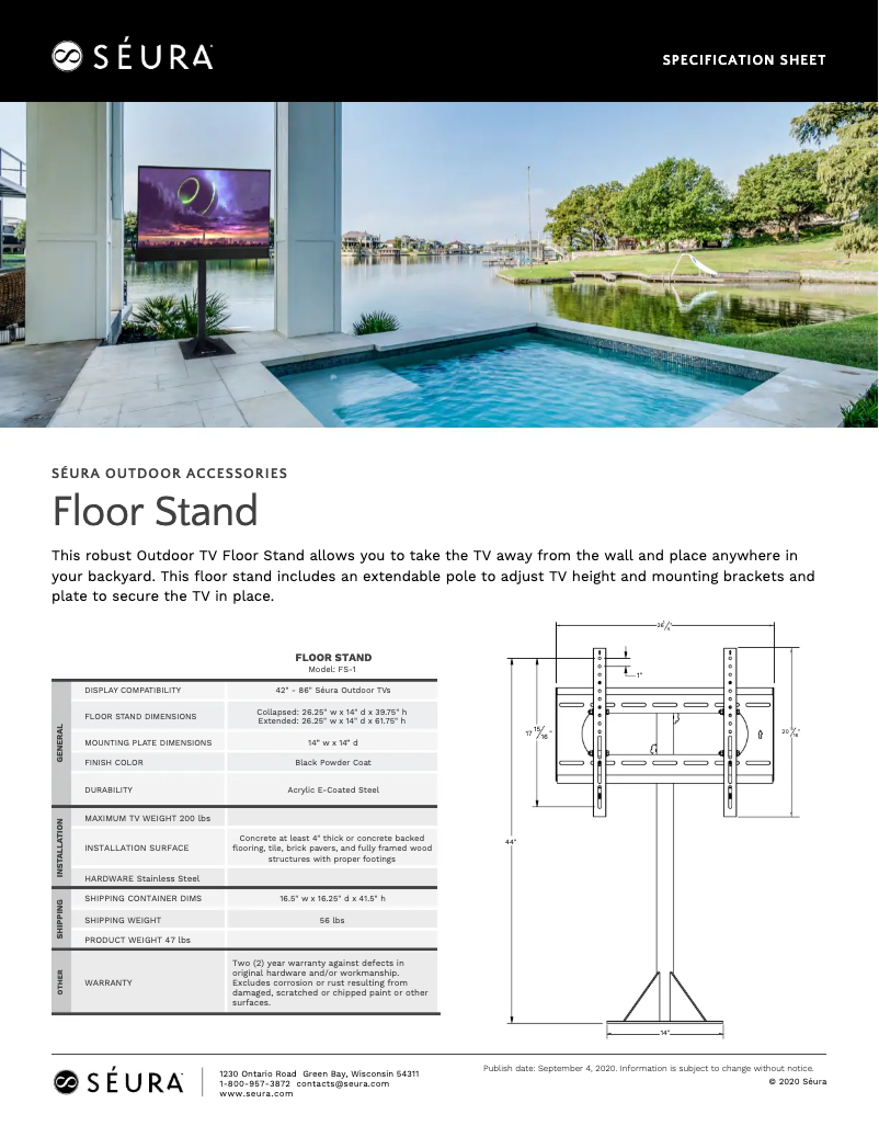 Page n°1 - Fiche technique Seura FS-1