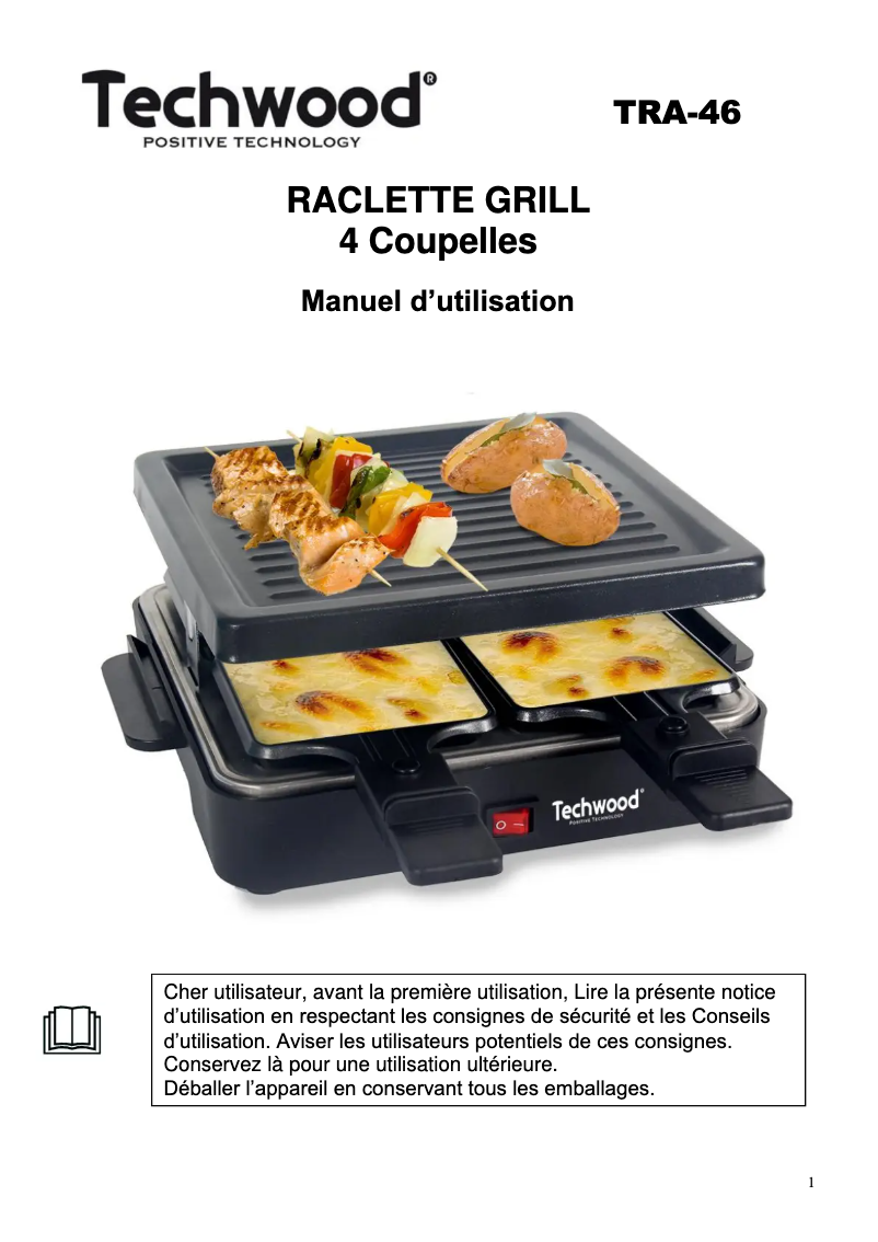 Page 1 de la notice Manuel utilisateur Techwood TRA-46