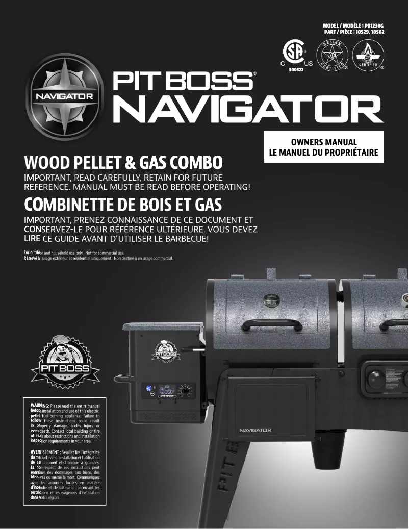 Page 1 de la notice Manuel utilisateur Pit Boss Navigator