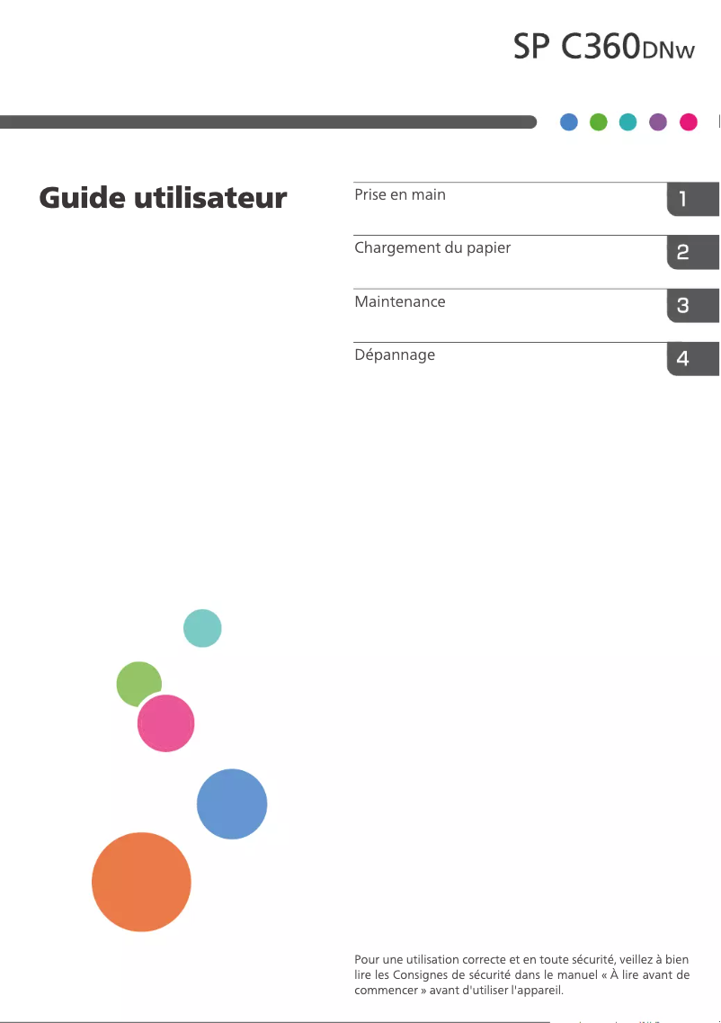 Page n°1 - Guide d'installation Ricoh SP C360DNw
