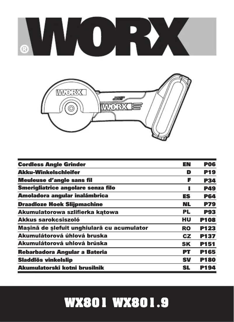 Page n°1 - Manuel utilisateur Worx WX801.9