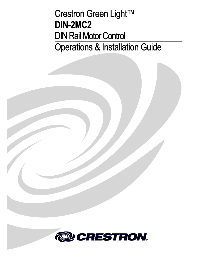 Page 1 de la notice Manuel utilisateur Crestron DIN-2MC2