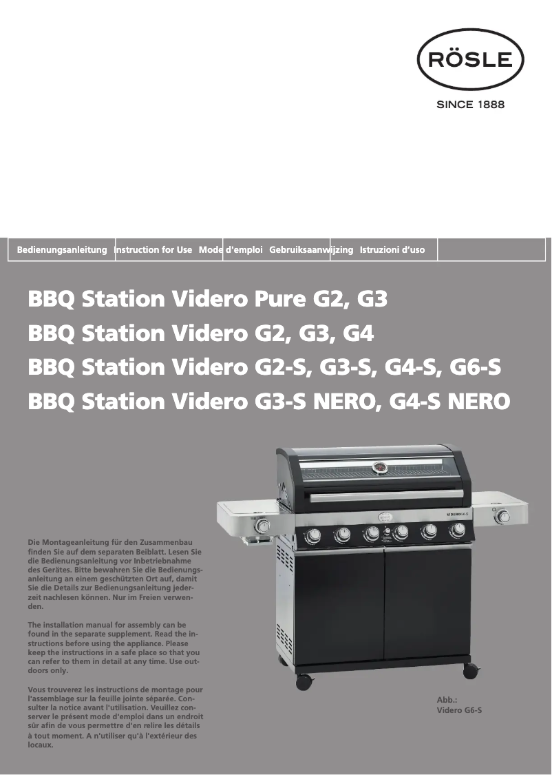 Imagen de la primera página del manual del dispositivo VIDERO G2