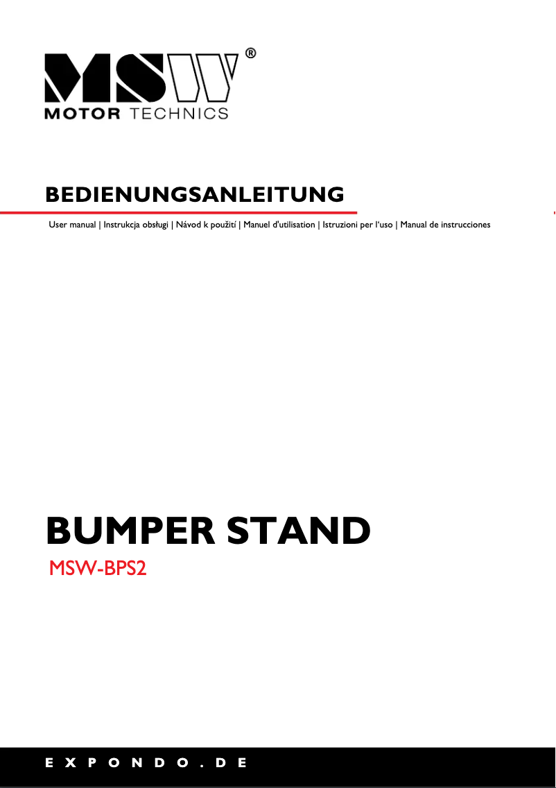 Page 1 de la notice Manuel utilisateur MSW MSW-BPS2