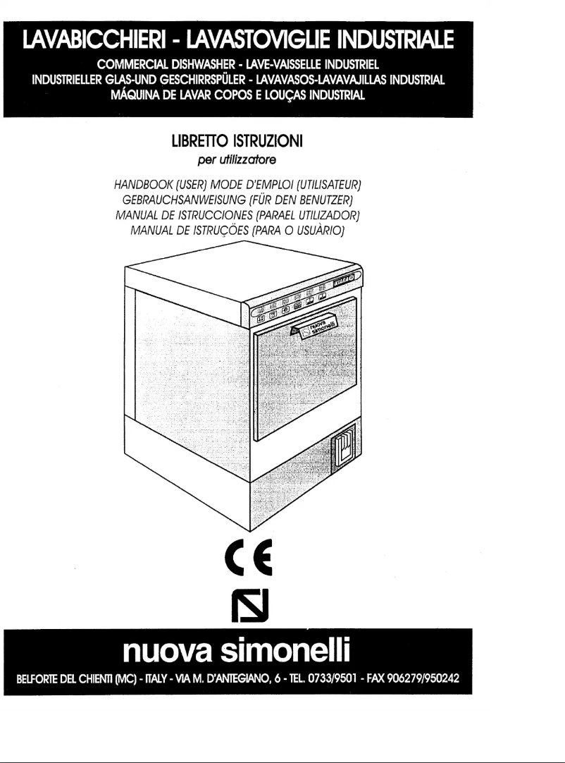 Page 1 de la notice Manuel utilisateur Nuova Simonelli Kiara 3