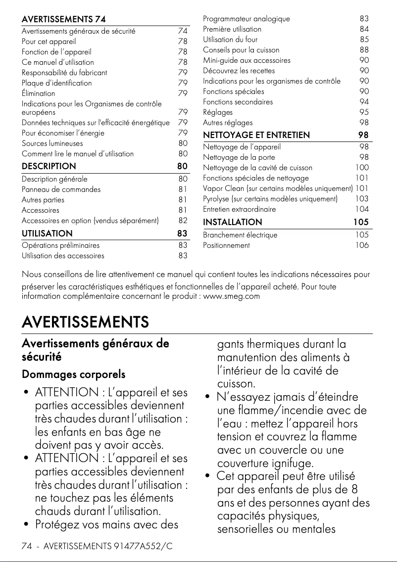 Página 1 del manual Manual de usuario Smeg SOP6602TNR