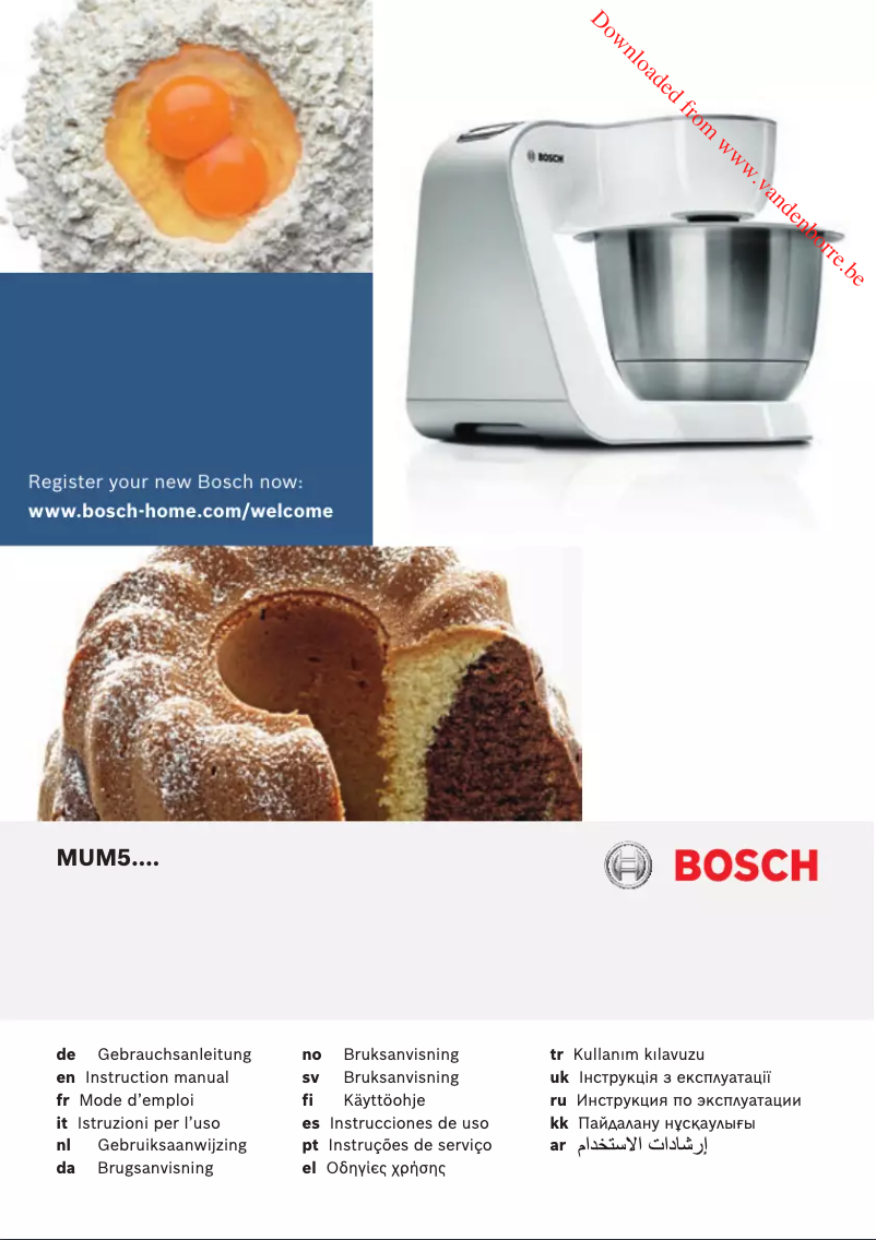 Page 1 de la notice Manuel utilisateur Bosch MUM58257