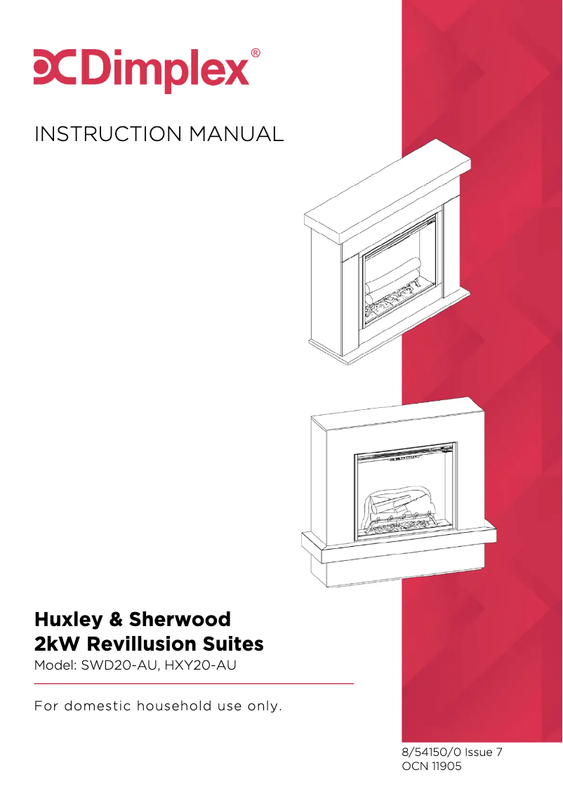 Page 1 de la notice Manuel utilisateur Dimplex Huxley Revillusion HXY20-AU