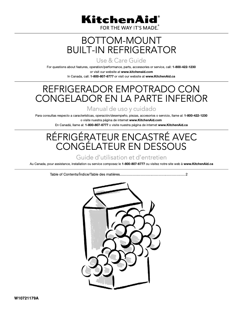 Página 1 del manual Manual de usuario KitchenAid KBFN506E