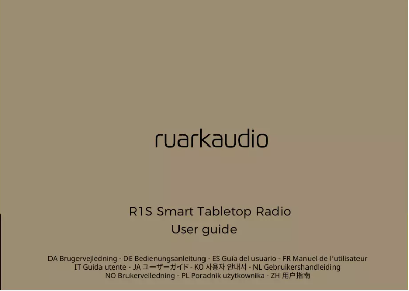 Página 1 del manual Manual de usuario Ruark Audio R1S