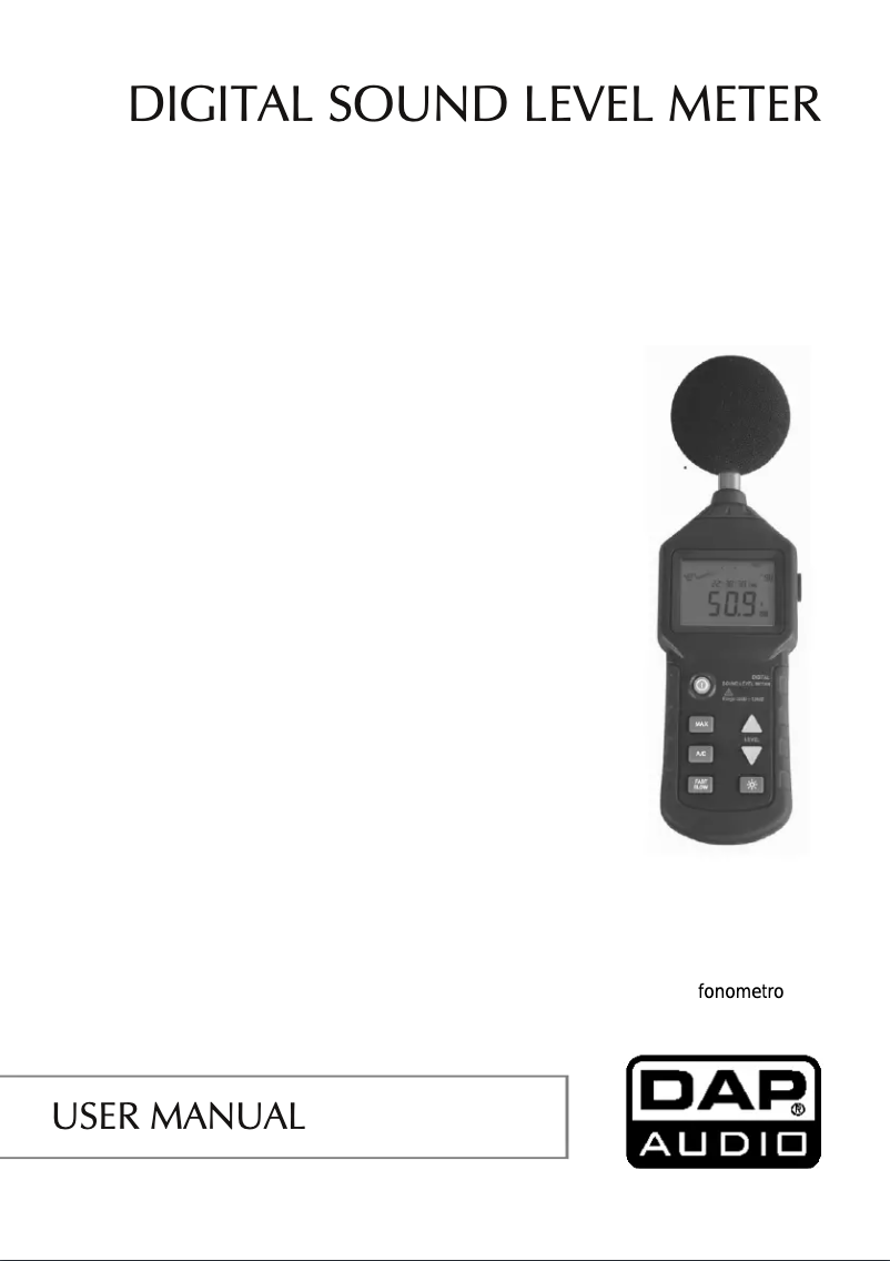 Page 1 de la notice Manuel utilisateur DAP-Audio Digital Sound Level Meter 91004