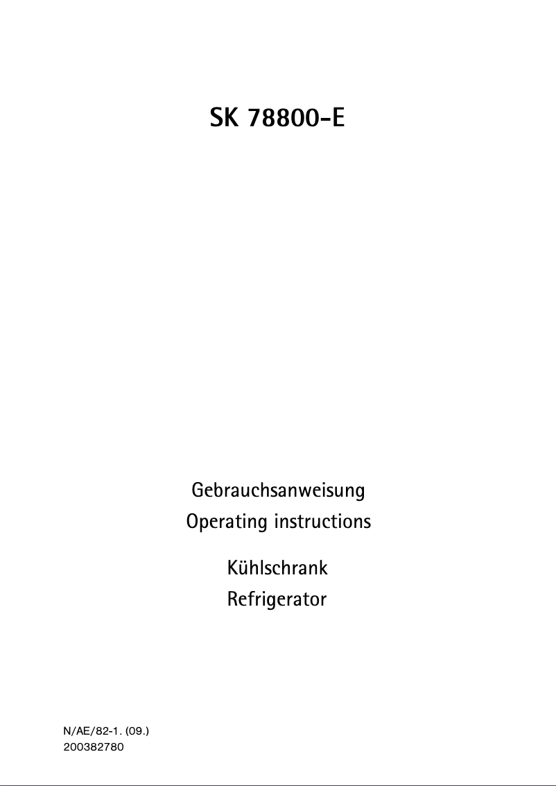 Page n°1 - Manuel utilisateur AEG SK78800-E