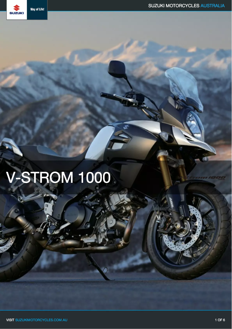 Page 1 de la notice Manuel utilisateur Suzuki V-Strom 1000
