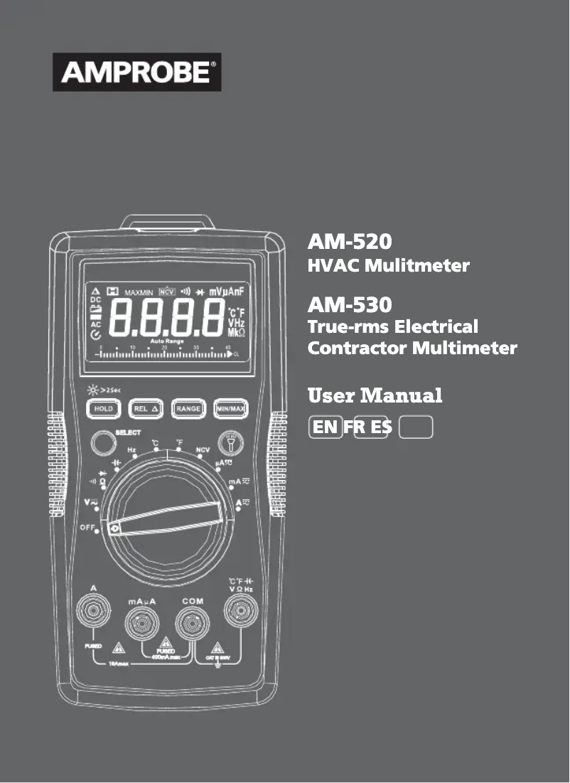 Page 1 de la notice Manuel utilisateur Amprobe AM-530
