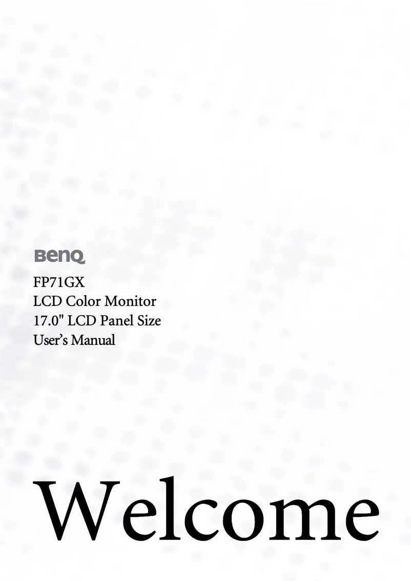 Page 1 de la notice Manuel utilisateur BenQ FP71G X
