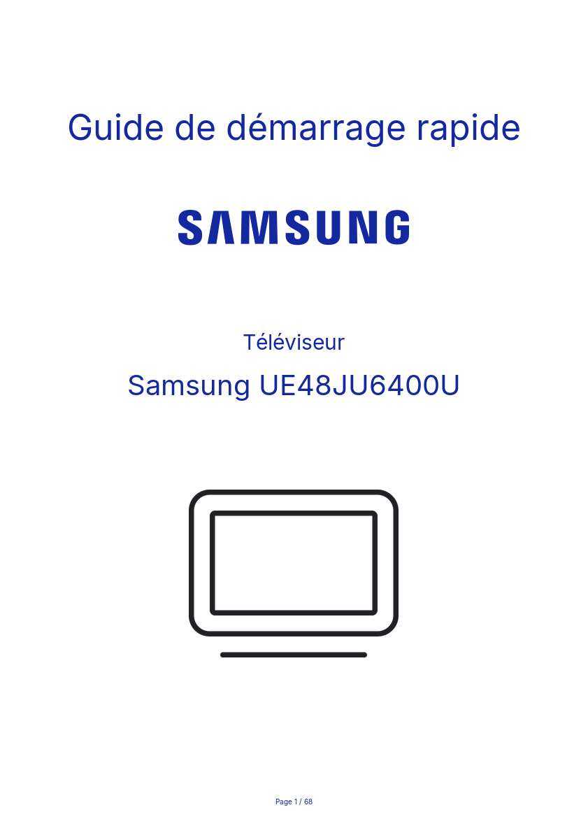Image de la première page du manuel de l'appareil UE48JU6400U