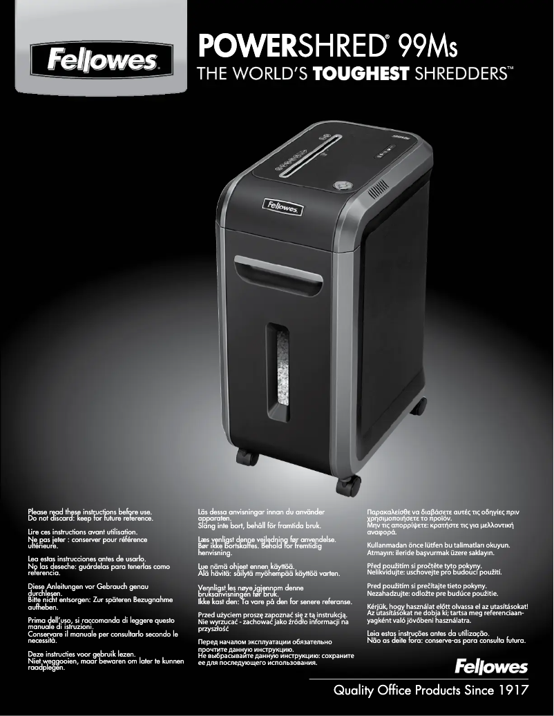 Page n°1 - Manuel utilisateur Fellowes 4609901