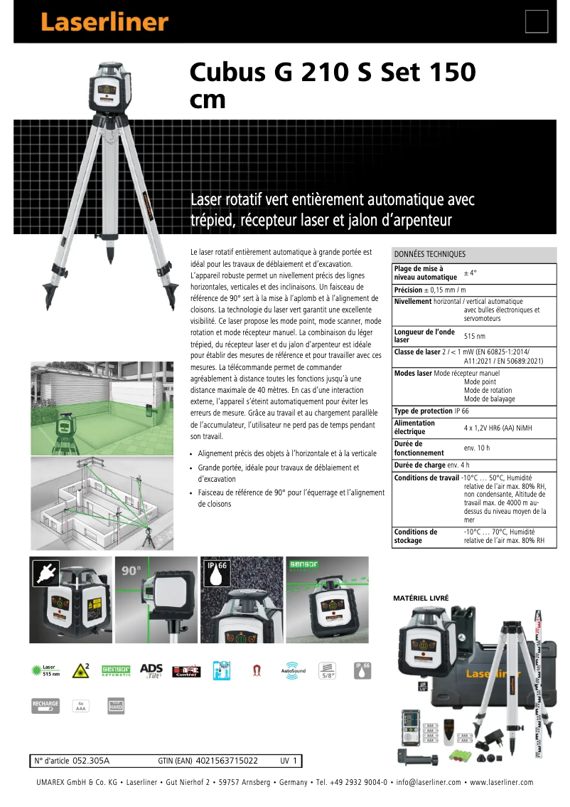 Image de la première page du manuel de l'appareil Cubus G 210 S