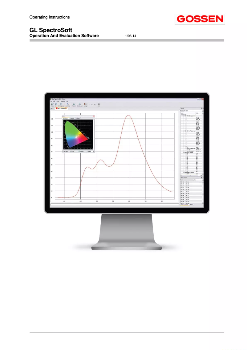 Page n°1 - Manuel utilisateur Gossen GL SpectroSoft