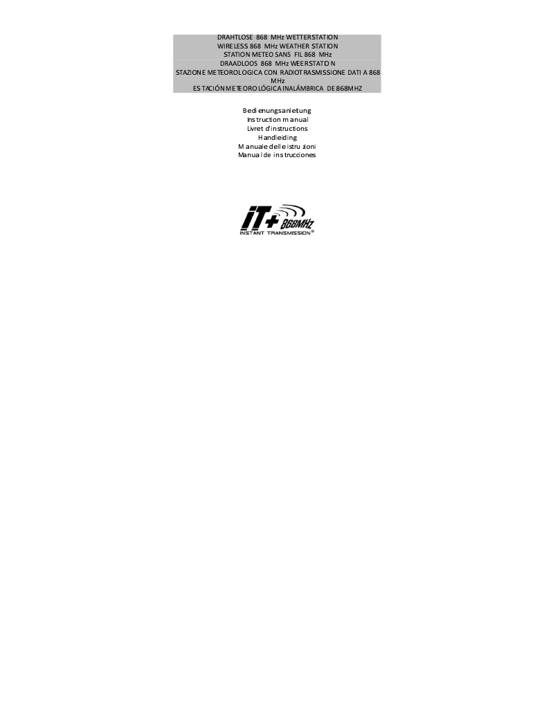 Page 1 de la notice Manuel utilisateur Techno Line WS 9136