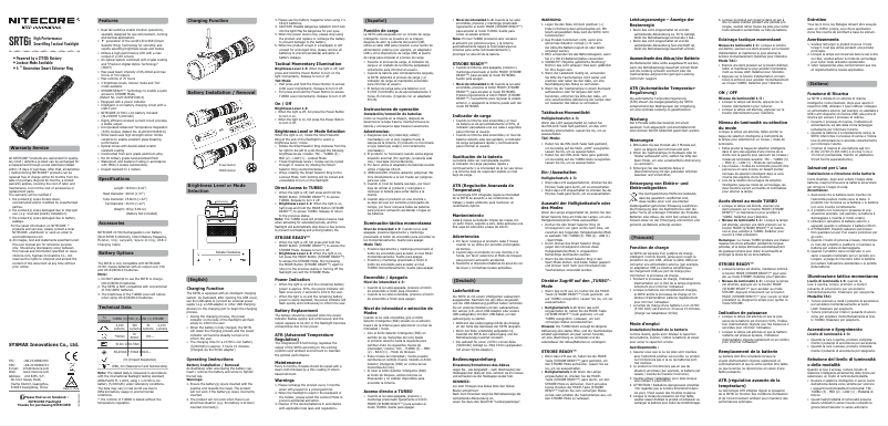 Page 1 de la notice Manuel utilisateur Nitecore SRT6i