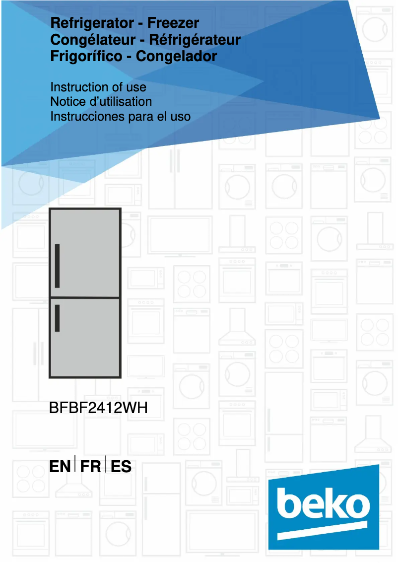 Page 1 de la notice Manuel utilisateur Beko BFBF2412WH