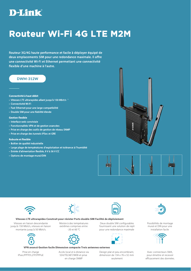 Page n°1 - Fiche technique D-Link DWM-312W