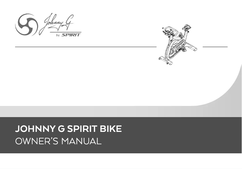 Image de la première page du manuel de l'appareil Johnny G Spirit Bike JB950