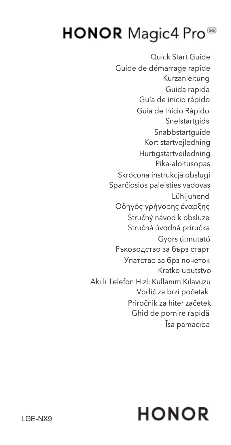 Página 1 del manual Guía de inicio rápido Honor Magic 4 Pro 5G