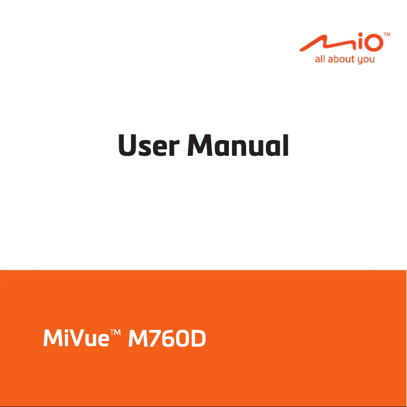 Image de la première page du manuel de l'appareil MiVue M760D