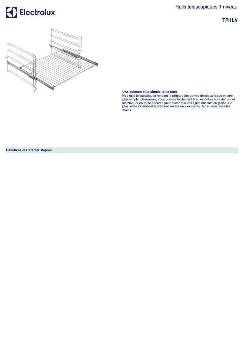 Image de la première page du manuel de l'appareil TR1LV