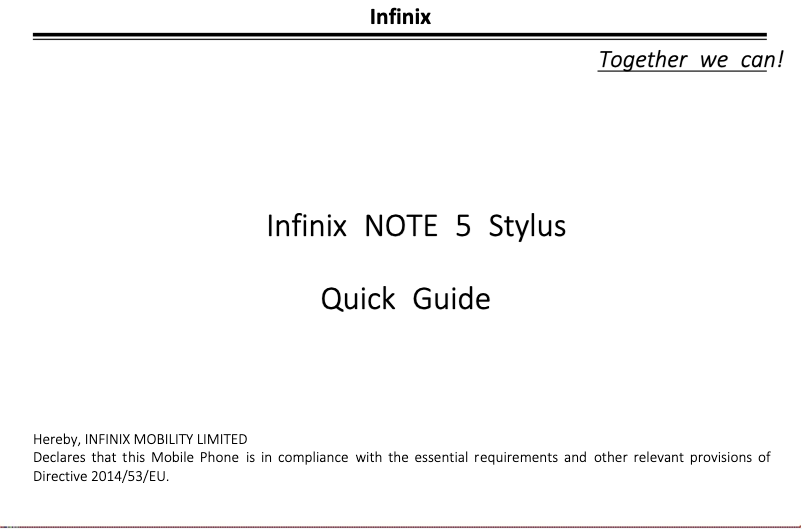 Page 1 of the manual User Manual Infinix X605