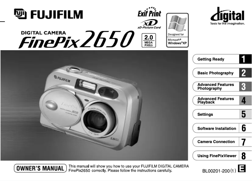 Page n°1 - Manuel utilisateur Fujifilm FinePix 2650