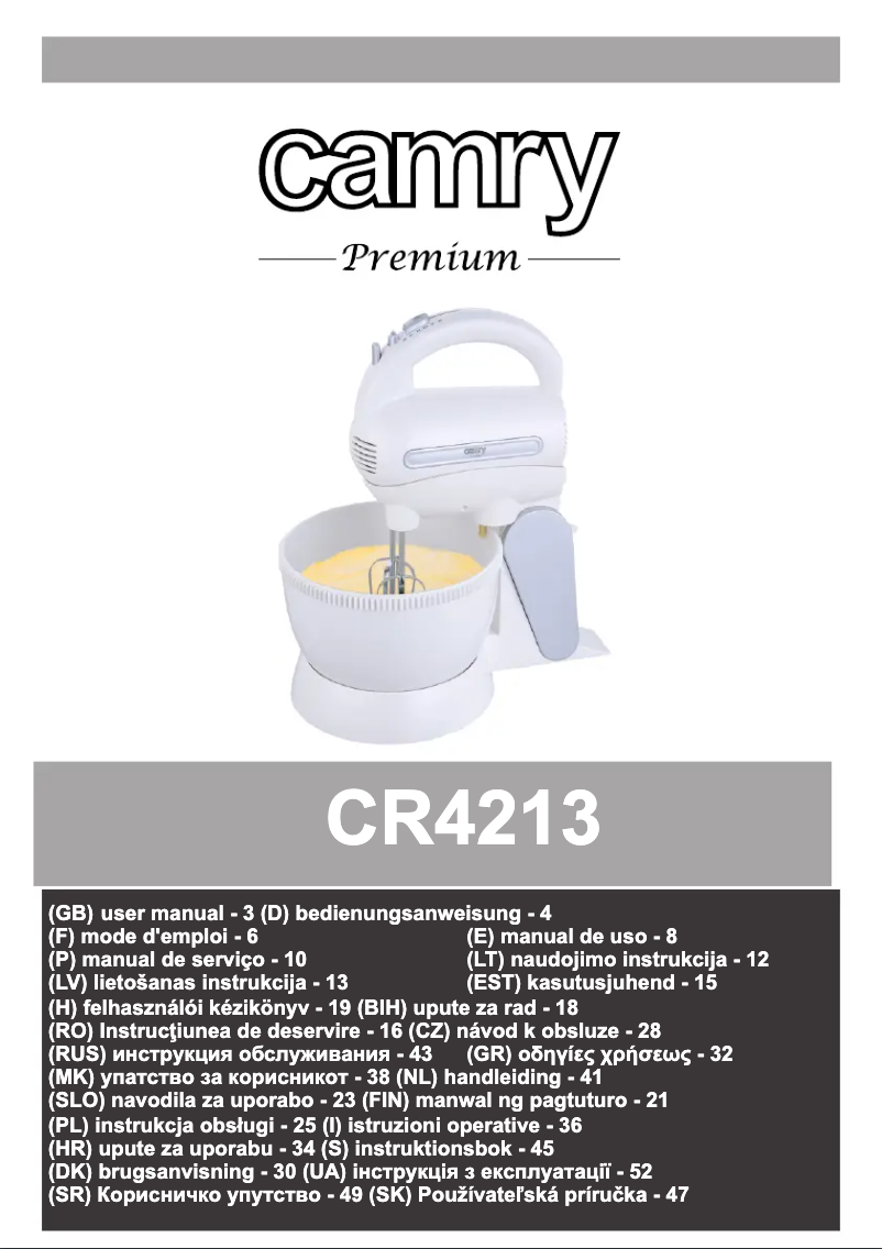 Image de la première page du manuel de l'appareil CR 4213