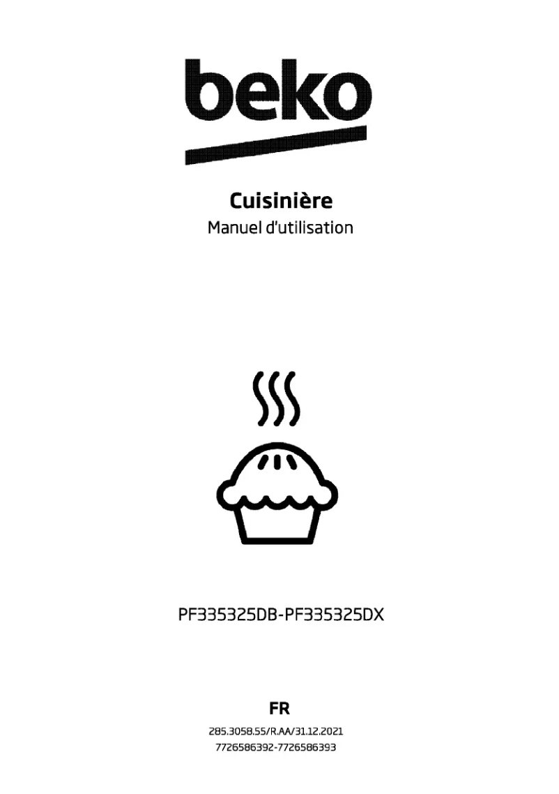 Page 1 de la notice Manuel utilisateur Beko PF335325DB