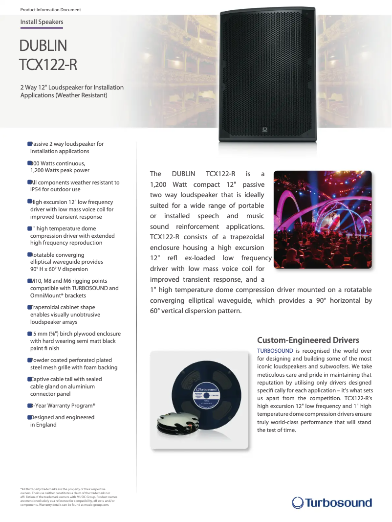 Page n°1 - Fiche technique Turbosound TCX122-R