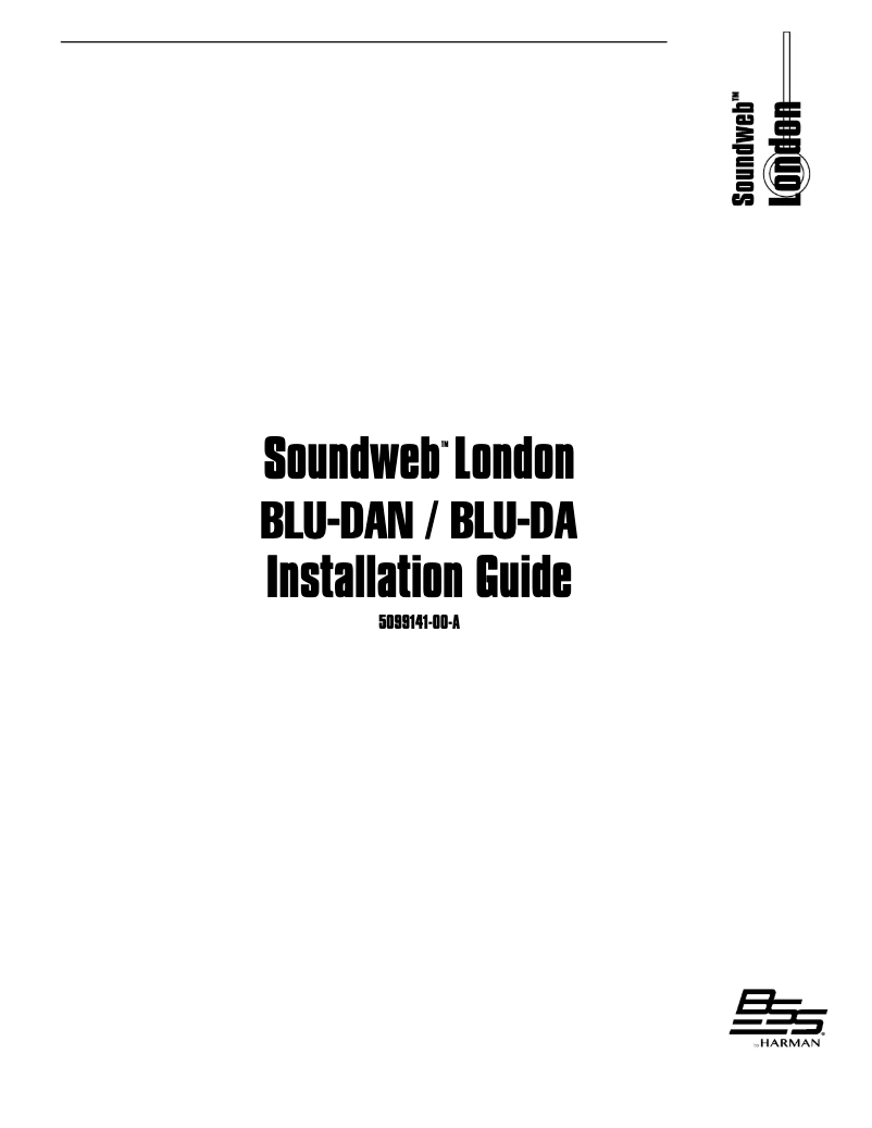 Image de la première page du manuel de l'appareil Soundweb London BLU-DA