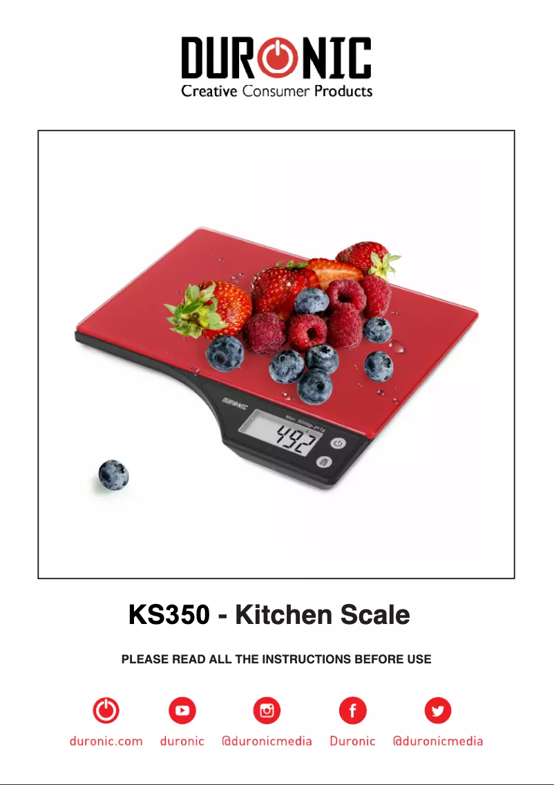 Page 1 de la notice Manuel utilisateur Duronic KS350