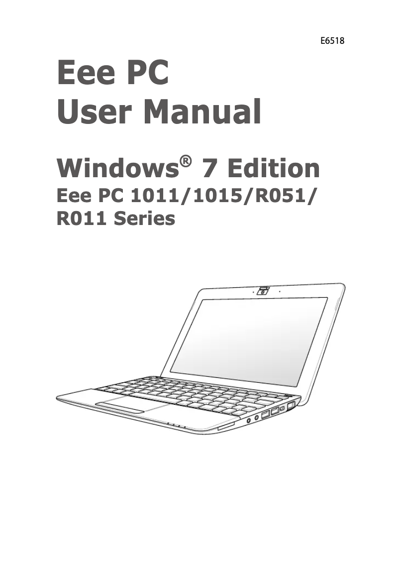 Page 1 de la notice Manuel utilisateur Asus Eee PC 1015PN