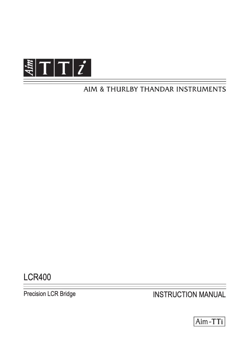 Imagen de la primera página del manual del dispositivo LCR400