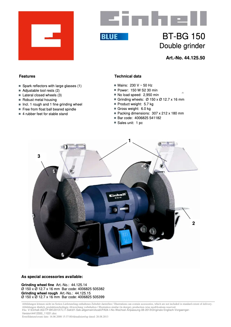Image de la première page du manuel de l'appareil BT-BG 150
